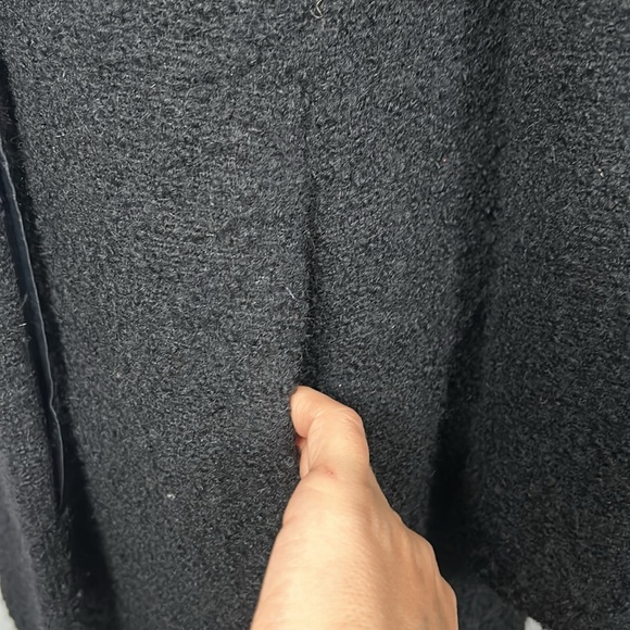 Alfani Women’s Boucle Wool Black Mid length Oversized Collar Coat size 2 - Picture 6 of 14